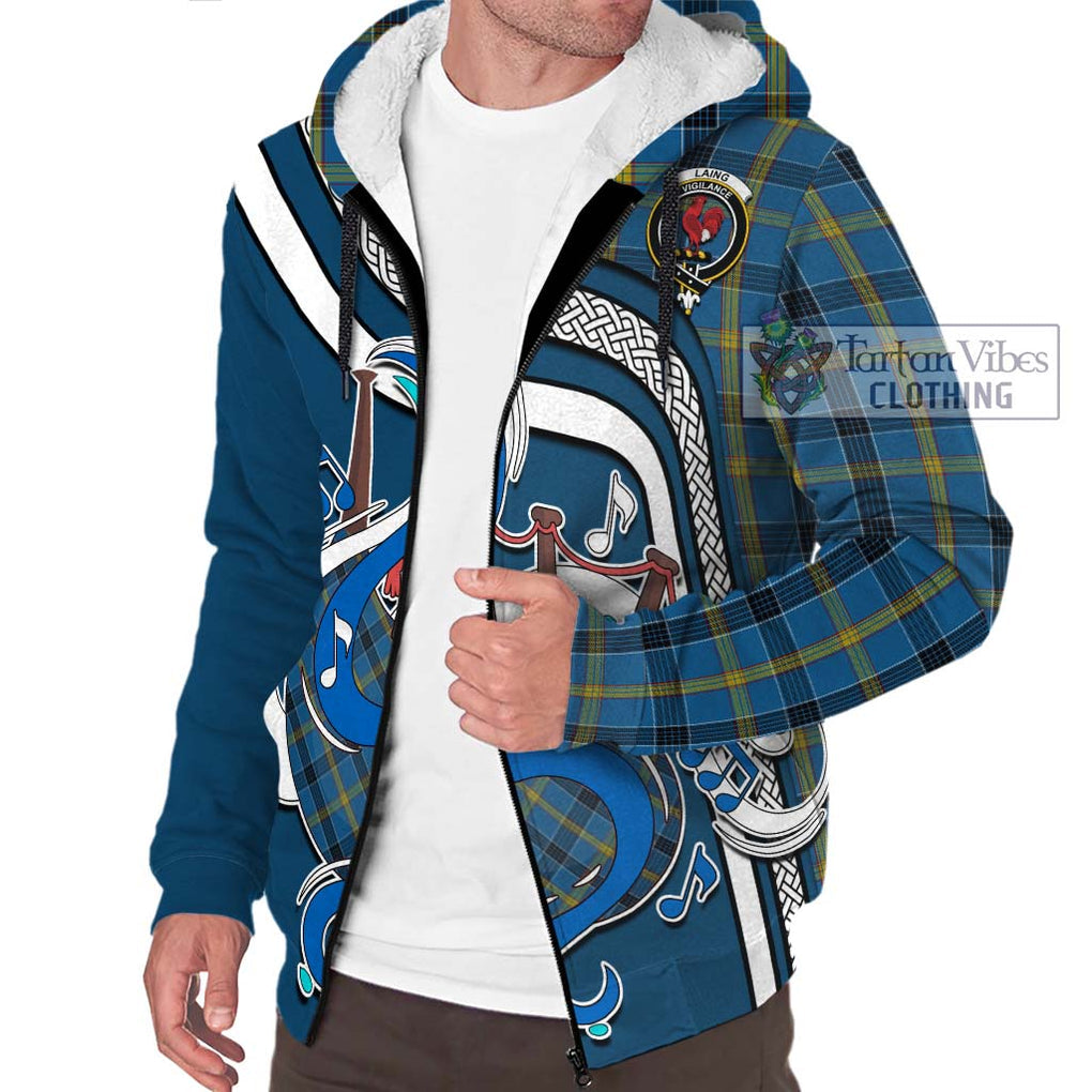 Laing Tartan Sherpa Hoodie with Epic Bagpipe Style Unisex - Tartanvibesclothing Shop