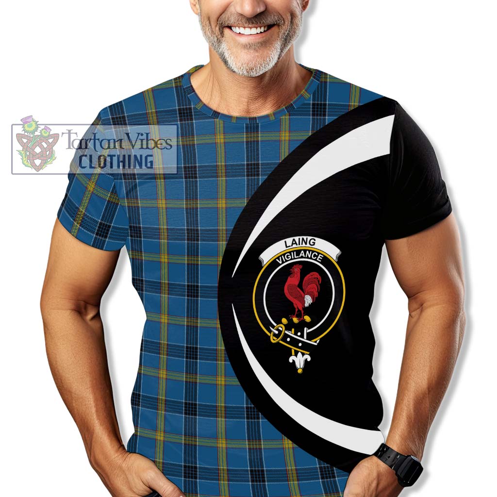 Tartan Vibes Clothing Laing Tartan T-Shirt with Family Crest Circle Style