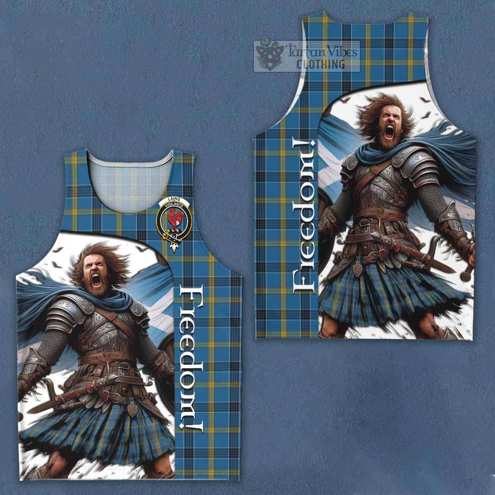 Tartan Vibes Clothing Laing Crest Tartan Men's Tank Top Inspired by the Freedom of Scottish Warrior