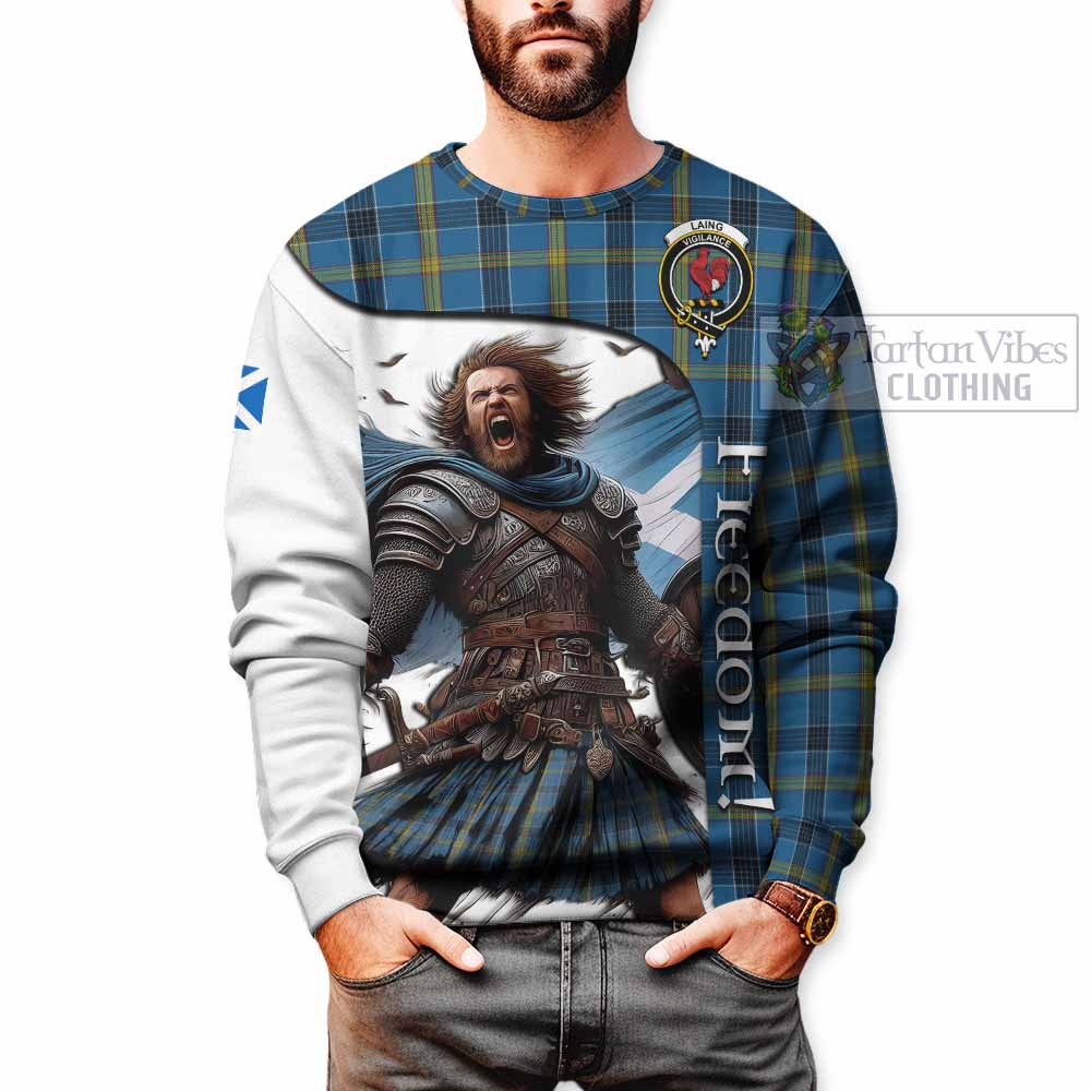 Tartan Vibes Clothing Laing Crest Tartan Sweatshirt Inspired by the Freedom of Scottish Warrior