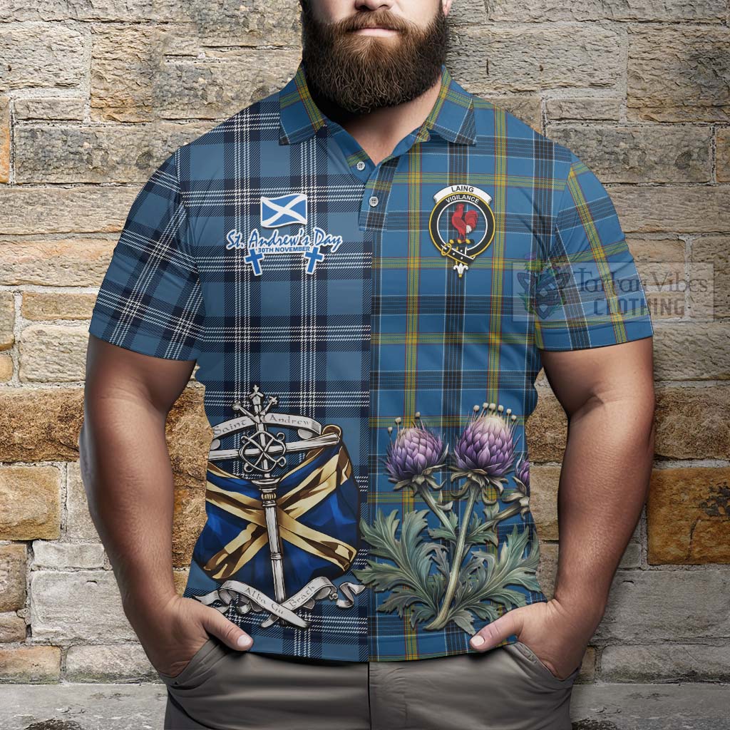 Tartan Vibes Clothing Laing Tartan Polo Shirt Happy St. Andrew's Day Half Tartan Style