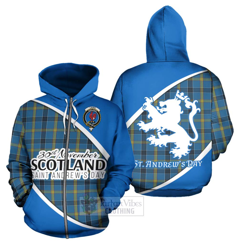 Tartan Vibes Clothing Laing Family Crest Tartan Hoodie Celebrate Saint Andrew's Day in Style