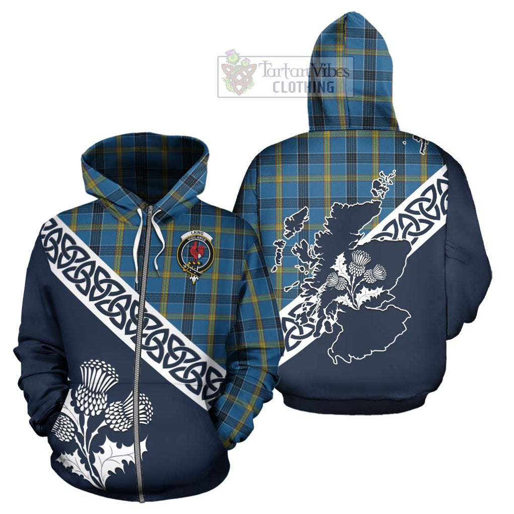 Tartan Vibes Clothing Laing Tartan Hoodie Featuring Thistle and Scotland Map