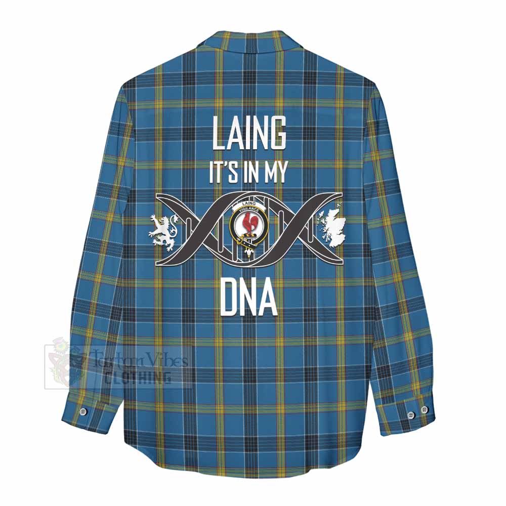 Tartan Vibes Clothing Laing Tartan Women's Casual Shirt with Family Crest DNA In Me Style