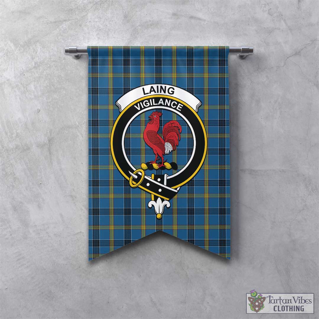 Tartan Vibes Clothing Laing Tartan Gonfalon, Tartan Banner with Family Crest