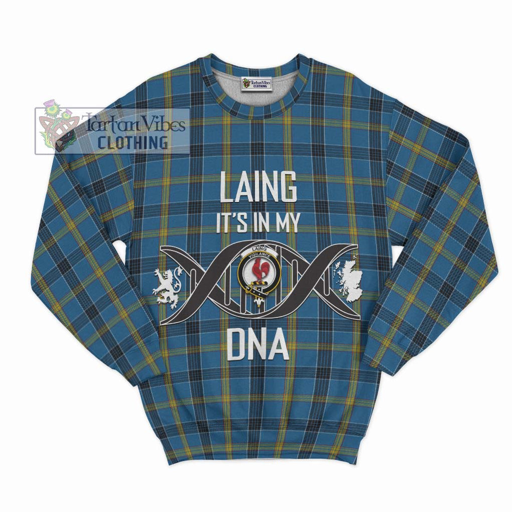 Laing Tartan Sweatshirt with Family Crest DNA In Me Style - Tartanvibesclothing Shop