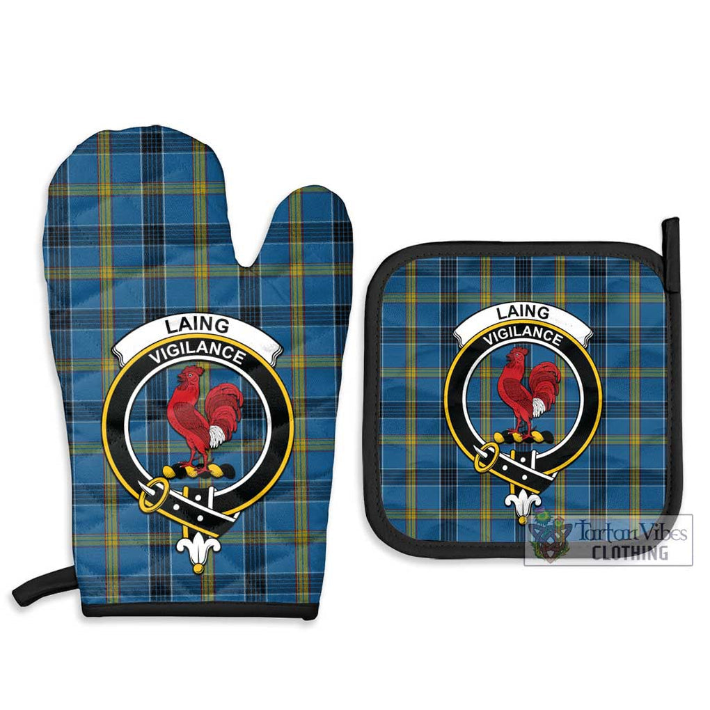 Laing Tartan Combo Oven Mitt & Pot-Holder with Family Crest - Tartan Vibes Clothing