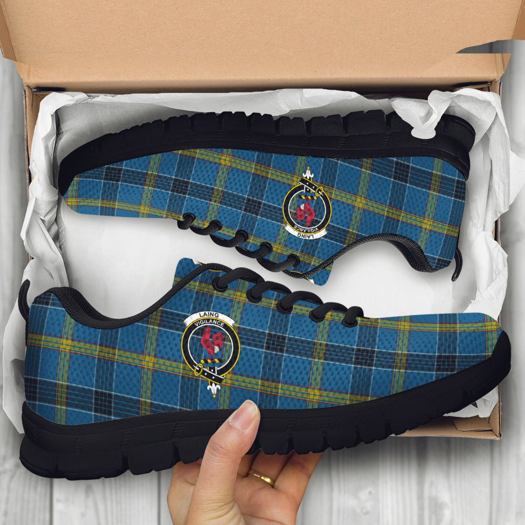 Laing Tartan Sneakers with Family Crest - Tartan Vibes Clothing