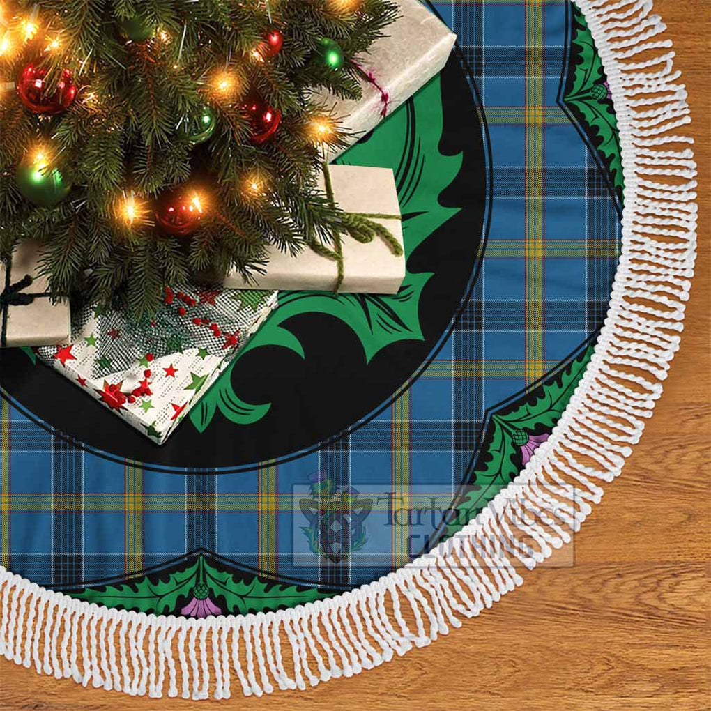 Tartan Vibes Clothing Laing Tartan Christmas Tree Skirt Scottish Thistle Style