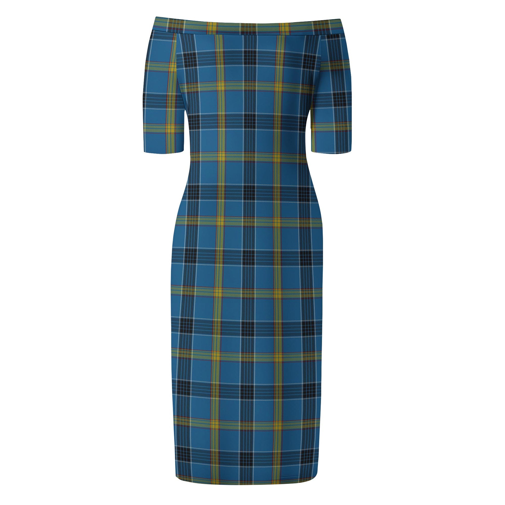 Laing Tartan Off Shoulder Lady Dress - Tartanvibesclothing