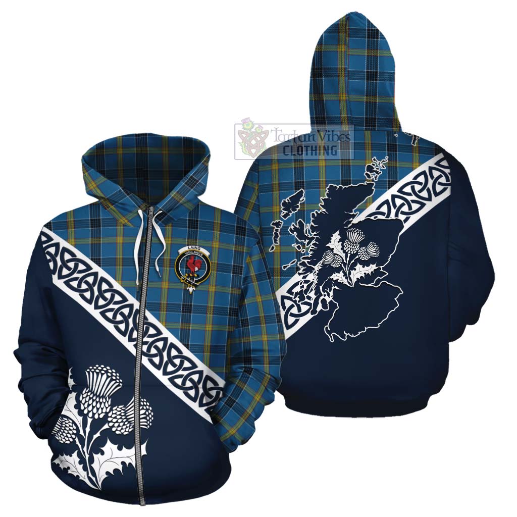 Tartan Vibes Clothing Laing Tartan Cotton Hoodie Featuring Thistle and Scotland Map