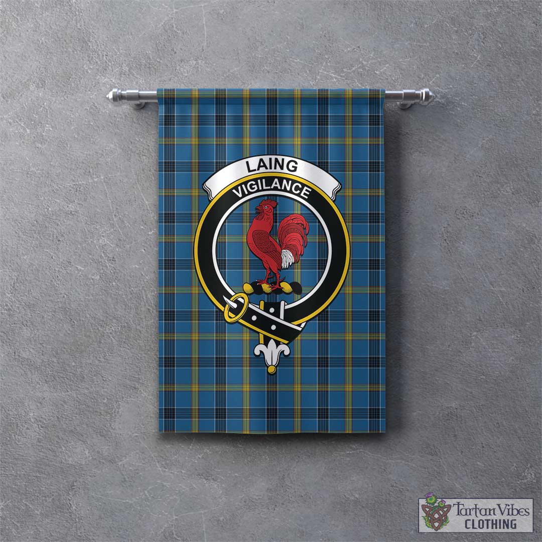 Tartan Vibes Clothing Laing Tartan Gonfalon, Tartan Banner with Family Crest