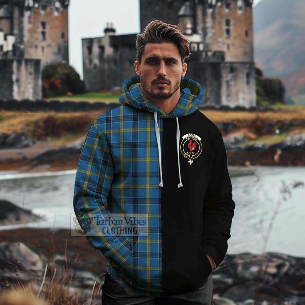 Tartan Vibes Clothing Laing Tartan Cotton Hoodie with Family Crest and Half Of Me Style