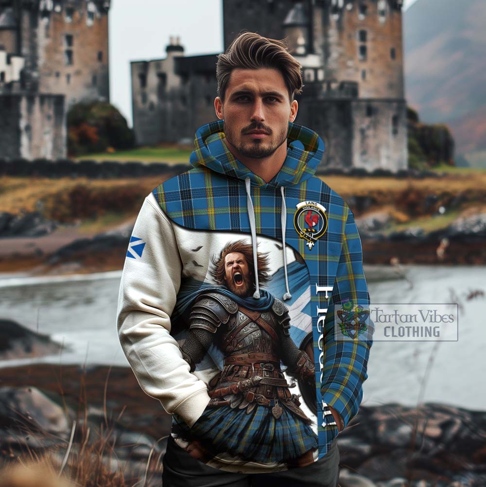 Tartan Vibes Clothing Laing Crest Tartan Cotton Hoodie Inspired by the Freedom of Scottish Warrior