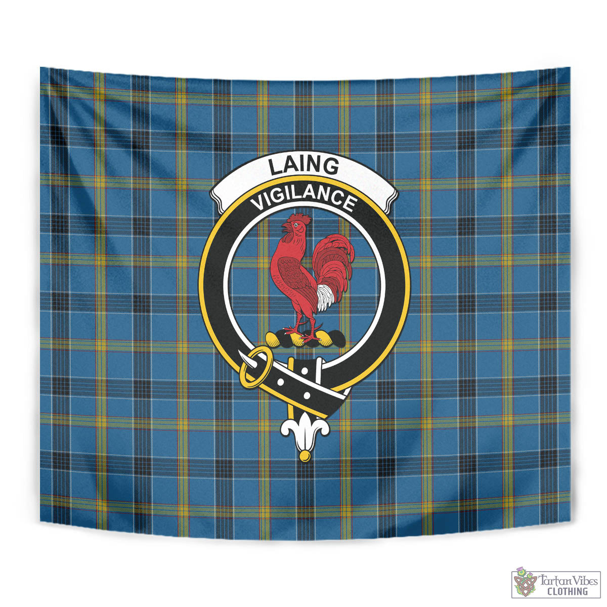 Tartan Vibes Clothing Laing Tartan Tapestry Wall Hanging and Home Decor for Room with Family Crest