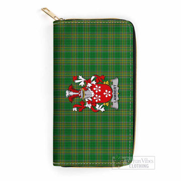 Lambert Irish Clan Tartan Women's Leather Wallet with Coat of Arms One Size 19.7*10.5*3.5 cm - Tartan Vibes Clothing