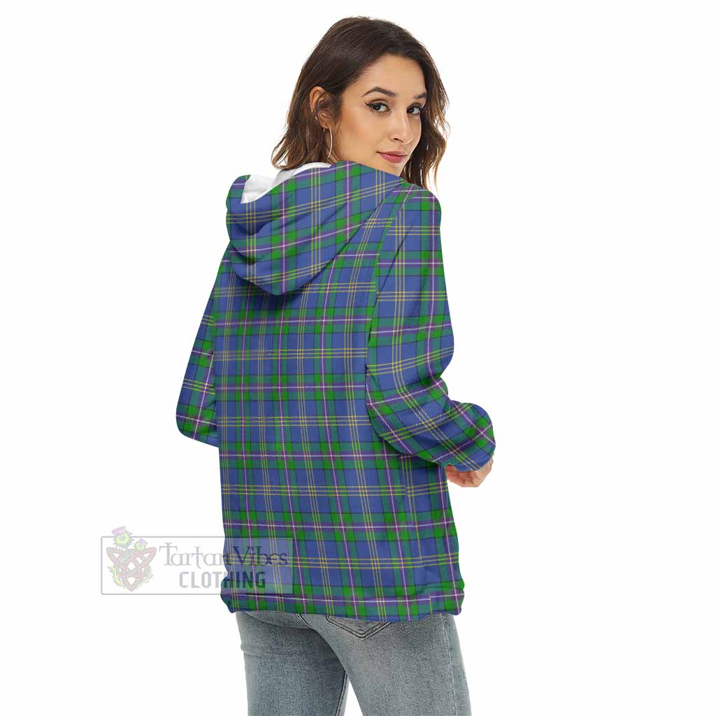 Lambert Tartan Women's Borg Fleece Hoodie with Half Zip - Tartan Vibes Clothing