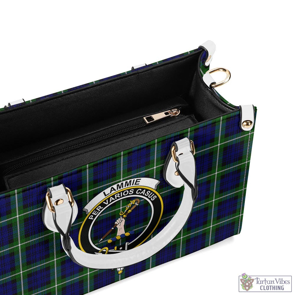 Tartan Vibes Clothing Lammie Tartan Luxury Leather Handbags with Family Crest