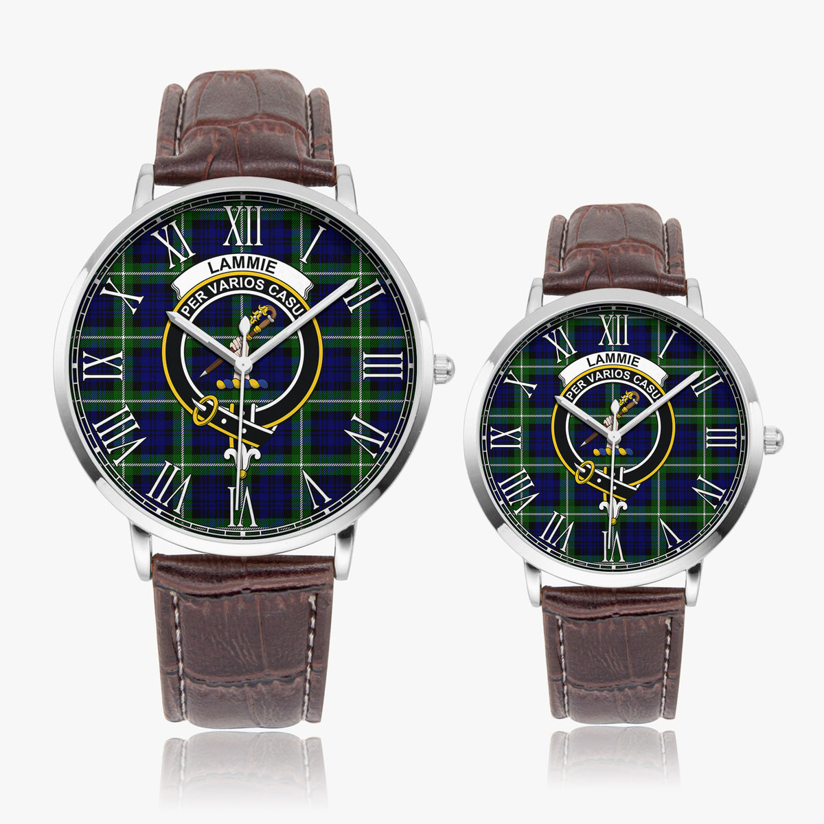 Lammie Tartan Family Crest Leather Strap Quartz Watch - Tartan Vibes Clothing