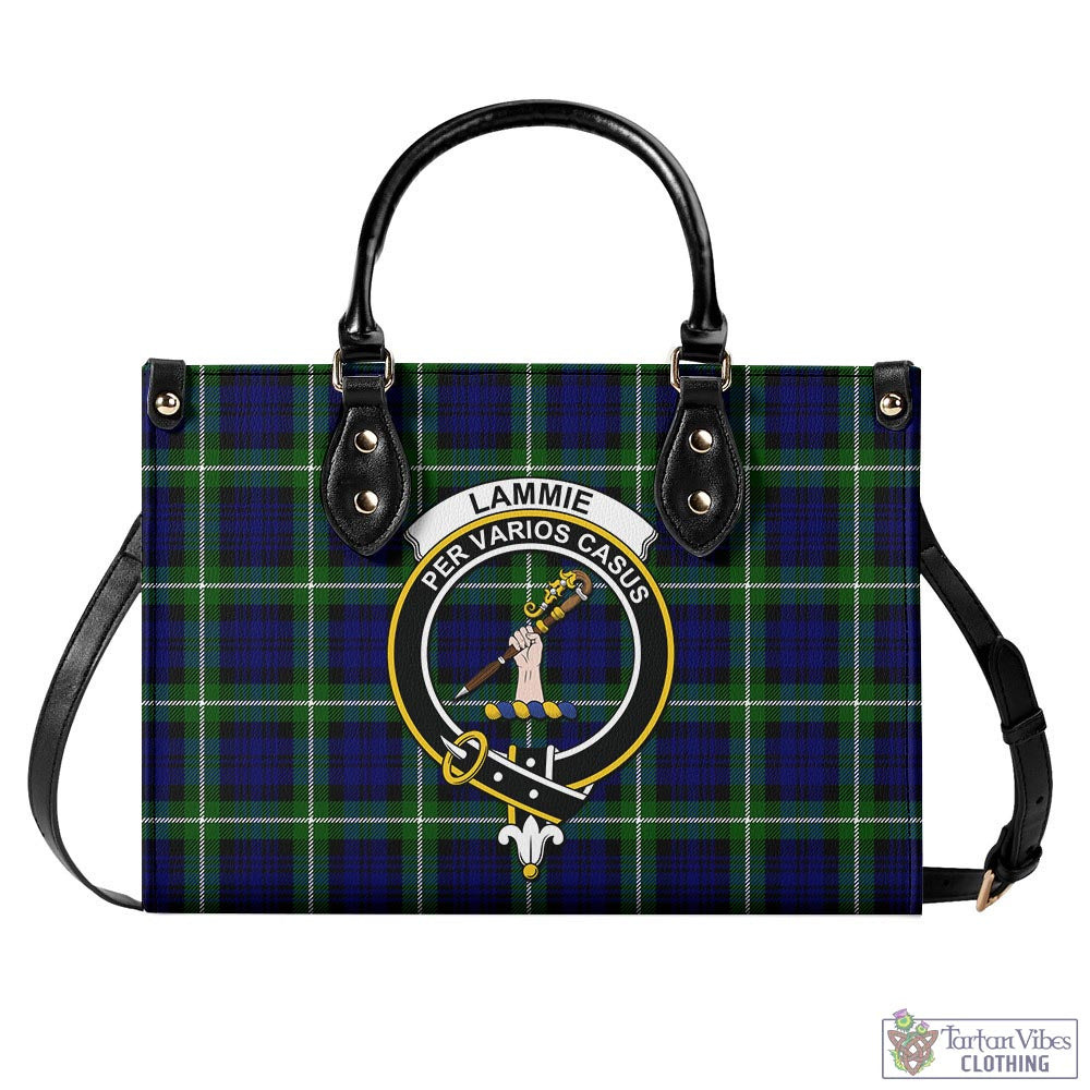 Tartan Vibes Clothing Lammie Tartan Luxury Leather Handbags with Family Crest