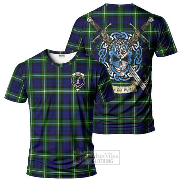 Lammie Tartan T-Shirt with Family Crest Celtic Skull Style