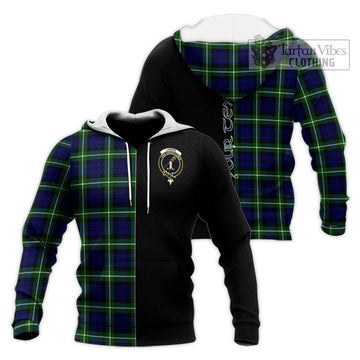 Lammie Tartan Knitted Hoodie with Family Crest and Half Of Me Style