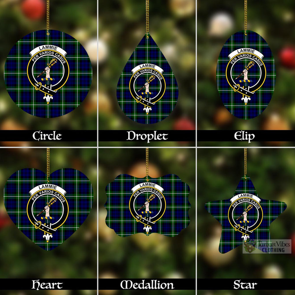 Tartan Vibes Clothing Lammie Tartan Christmas Aluminium Ornament with Family Crest