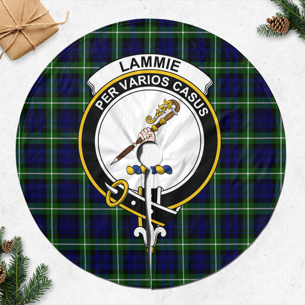 Lammie Tartan Christmas Tree Skirt with Family Crest - Tartanvibesclothing