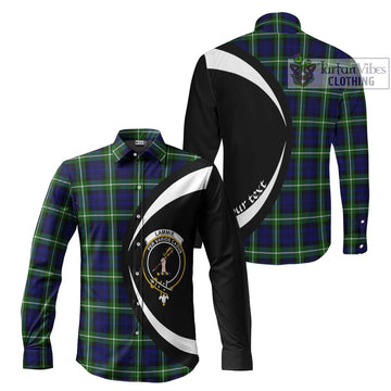 Lammie Tartan Long Sleeve Button Up with Family Crest Circle Style