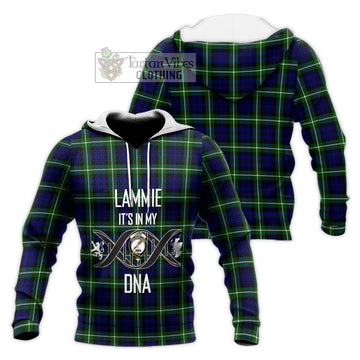 Lammie Tartan Knitted Hoodie with Family Crest DNA In Me Style