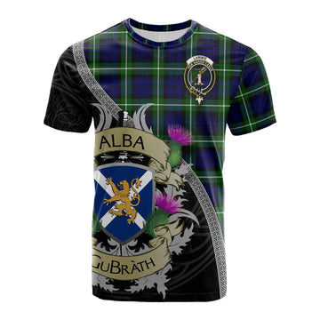 Lammie Tartan Family Crest Cotton T-shirt Lion Rampant Royal Thistle Shield Celtic Inspired Kid's Shirt - Tartan Vibes Clothing