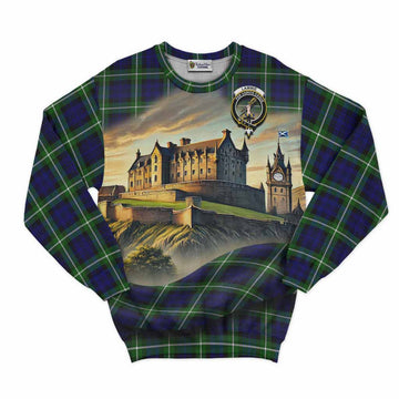 Lammie Tartan Family Crest Sweatshirt with Scottish Ancient Castle Style Unisex - Tartan Vibes Clothing
