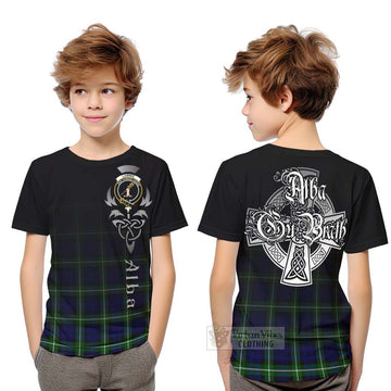 Lammie Tartan Kid T-Shirt Featuring Alba Gu Brath Family Crest Celtic Inspired