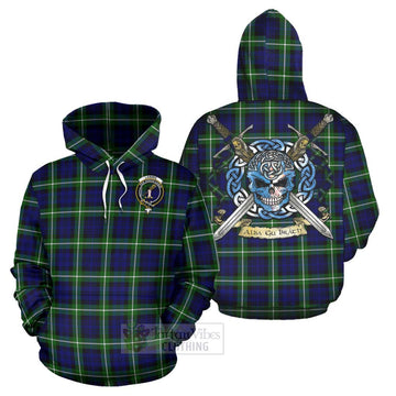 Lammie Tartan Hoodie with Family Crest Celtic Skull Style