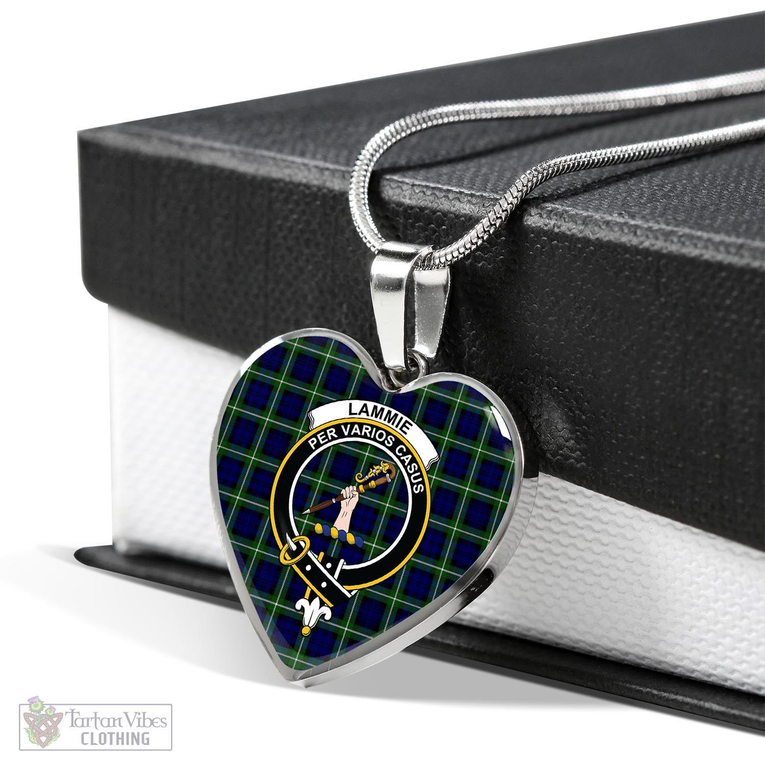 Tartan Vibes Clothing Lammie Tartan Heart Necklace with Family Crest