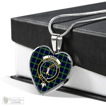 Lammie Tartan Heart Necklace with Family Crest