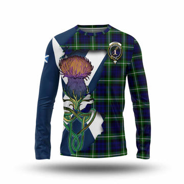 Lammie Tartan Family Crest Long Sleeve T-Shirt Scottish Thistle Celtic Inspired Unisex - Tartan Vibes Clothing