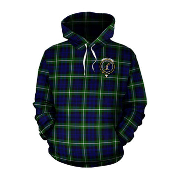 Lammie Tartan Cotton Hoodie with Family Crest and Bearded Skull Holding Bottles of Whiskey Pullover Hoodie XS - Tartan Vibes Clothing