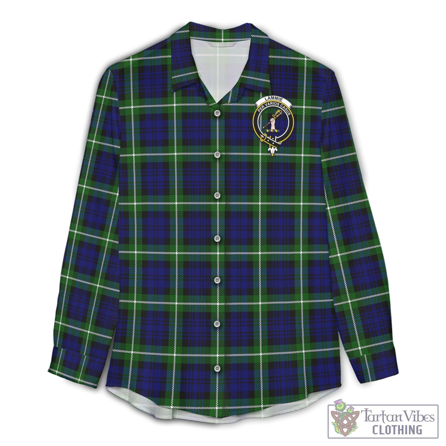 Tartan Vibes Clothing Lammie Tartan Womens Casual Shirt with Family Crest