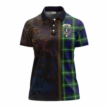 Lammie Tartan Family Crest Women's Polo Shirt Alba Gu Brath Be Brave Lion Ancient Style Women - Tartan Vibes Clothing