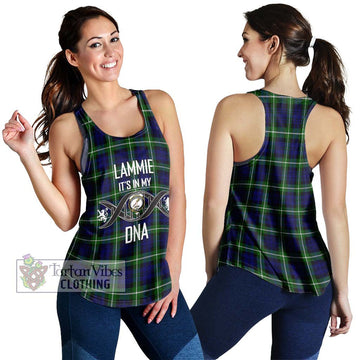 Lammie Tartan Women's Racerback Tanks with Family Crest DNA In Me Style