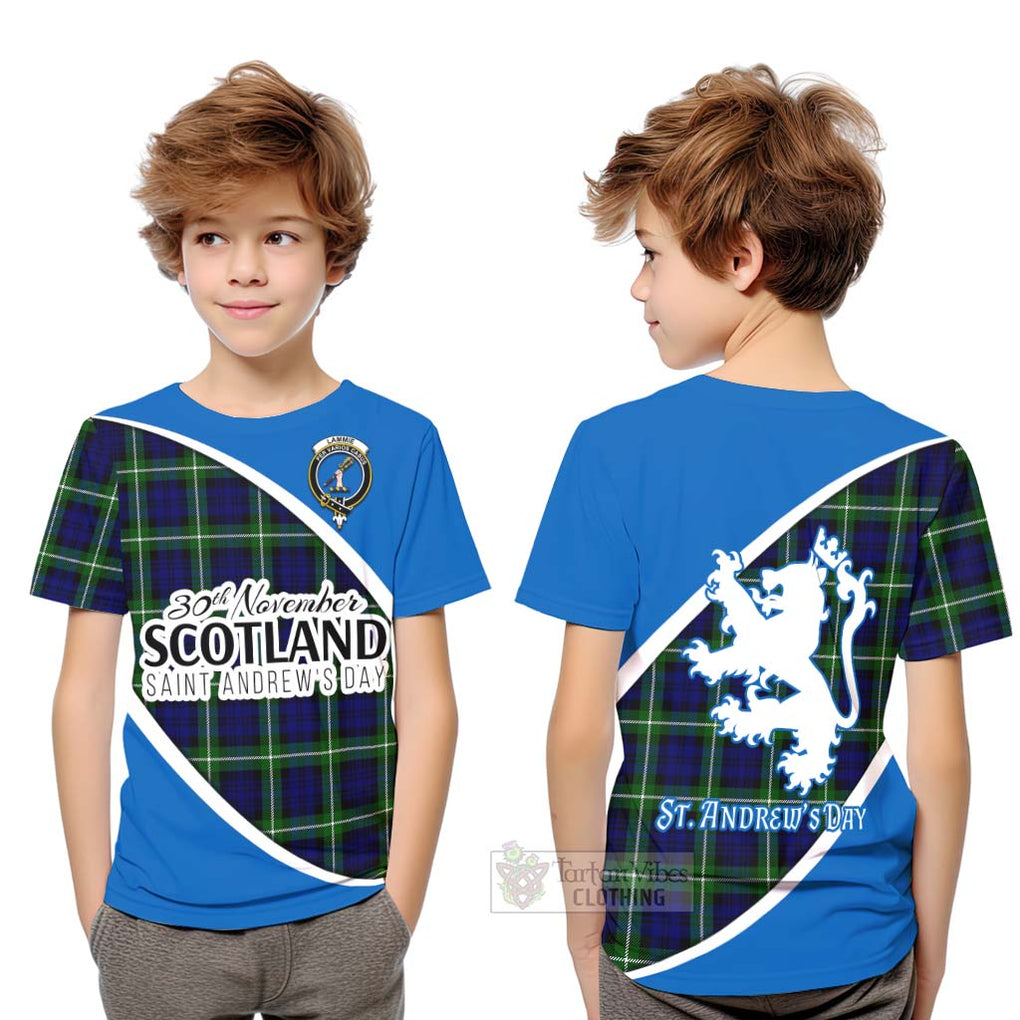 Tartan Vibes Clothing Lammie Family Crest Tartan Kid T-Shirt Celebrate Saint Andrew's Day in Style