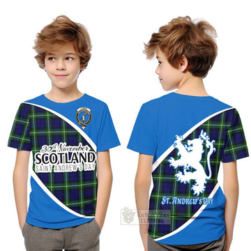 Lammie Family Crest Tartan Kid T-Shirt Celebrate Saint Andrew's Day in Style