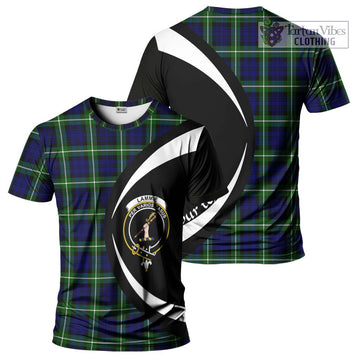 Lammie Tartan T-Shirt with Family Crest Circle Style