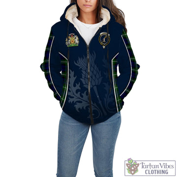 Lammie Tartan Sherpa Hoodie with Family Crest and Scottish Thistle Vibes Sport Style