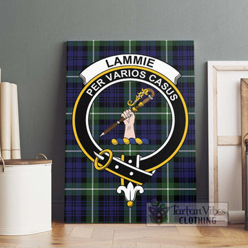 Lammie Tartan Canvas Print Wall Art with Family Crest