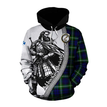 Lammie Tartan Clan Crest Cotton Hoodie with Highlander Warrior Celtic Style Pullover Hoodie XS - Tartan Vibes Clothing