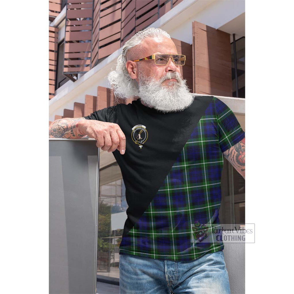 Tartan Vibes Clothing Lammie Tartan Cotton T-shirt with Family Crest and Military Logo Style