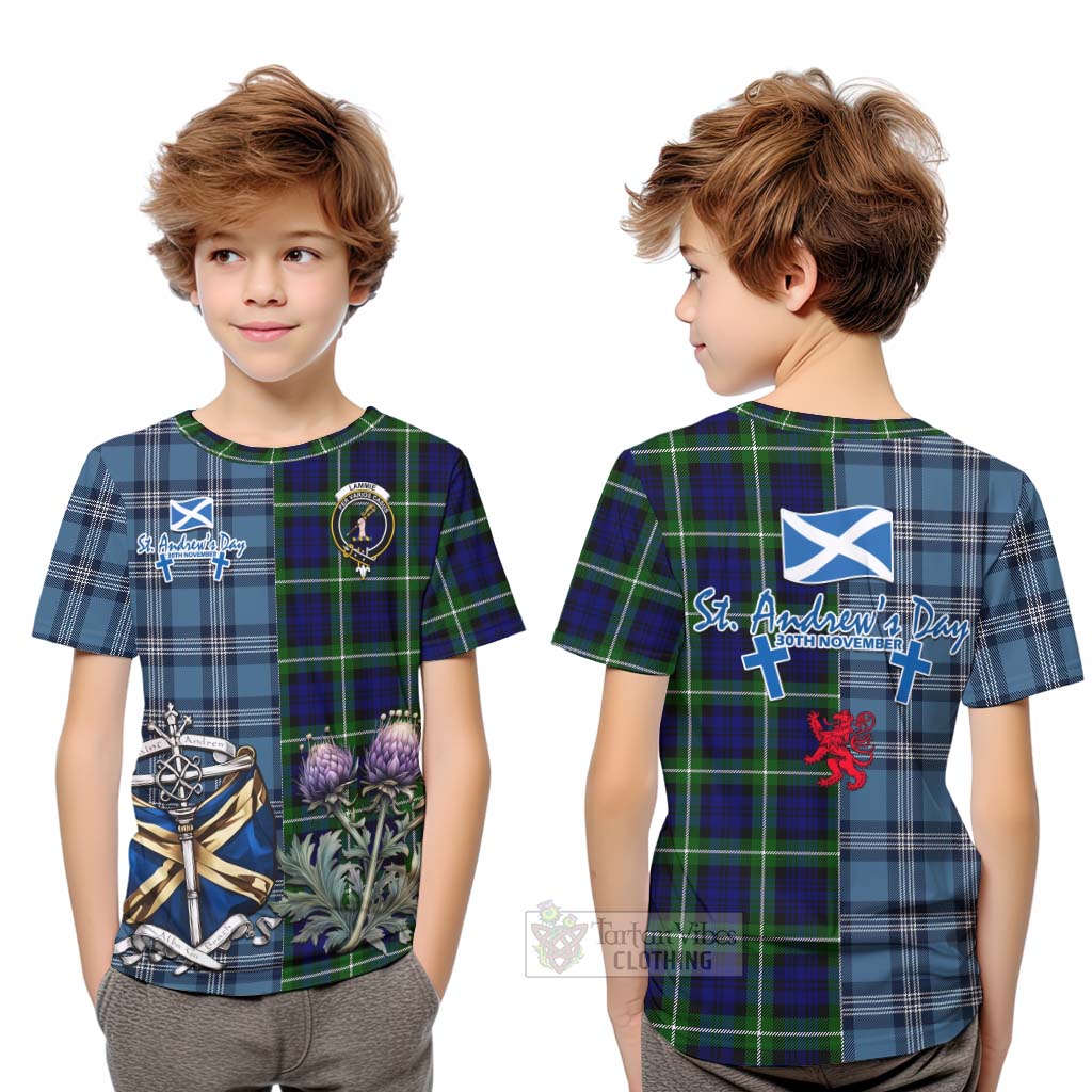 Tartan Vibes Clothing Lammie Tartan Kid T-Shirt Happy St. Andrew's Day Half Tartan Style