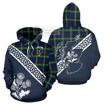 Lammie Tartan Hoodie Featuring Thistle and Scotland Map